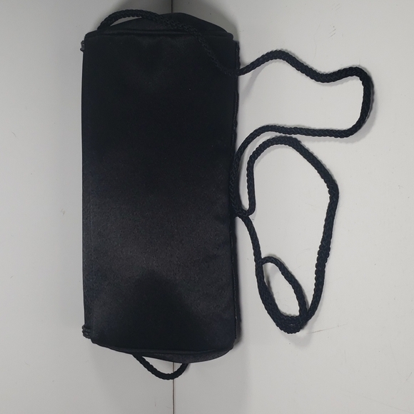 Little Black Purse KATE LANDRY Beaded Evening Clutch Crossbody Rope Strap - Picture 4 of 9